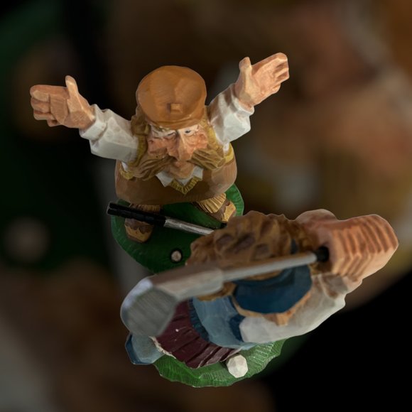 Vtg Set of 2 David Frykman Figurines The Golfers Funny Ol Lady & Ol Man Bookends - Picture 11 of 15